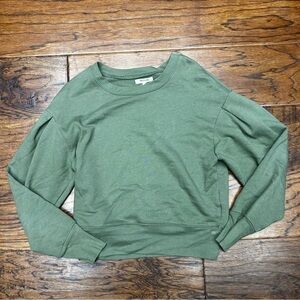 Madewell Marled Pleat-Sleeve Sweatshirt